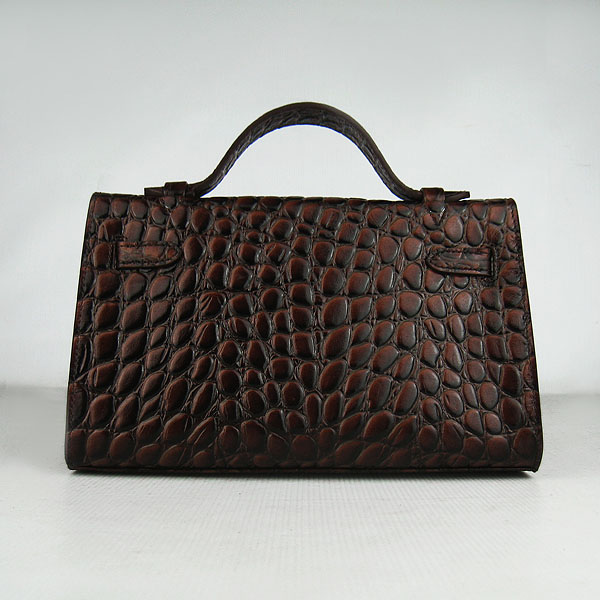 AAA Hermes Kelly 22 CM France Python Leather Handbag Dark Coffee H008 On Sale